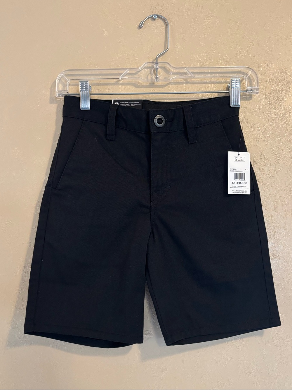 NWT Volcom Youth Frickin Modern Straight chino shorts sz 23